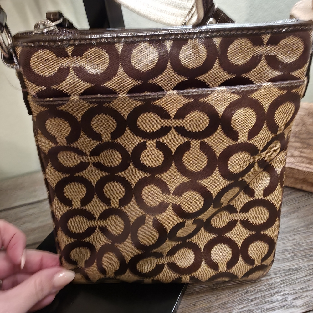 Brown Patterned COACH Crossbody Bag - Picture 4 of 16